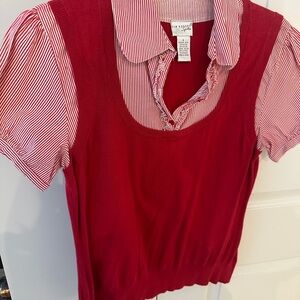 Red Striped Women's Lg Top by Kim Rogers